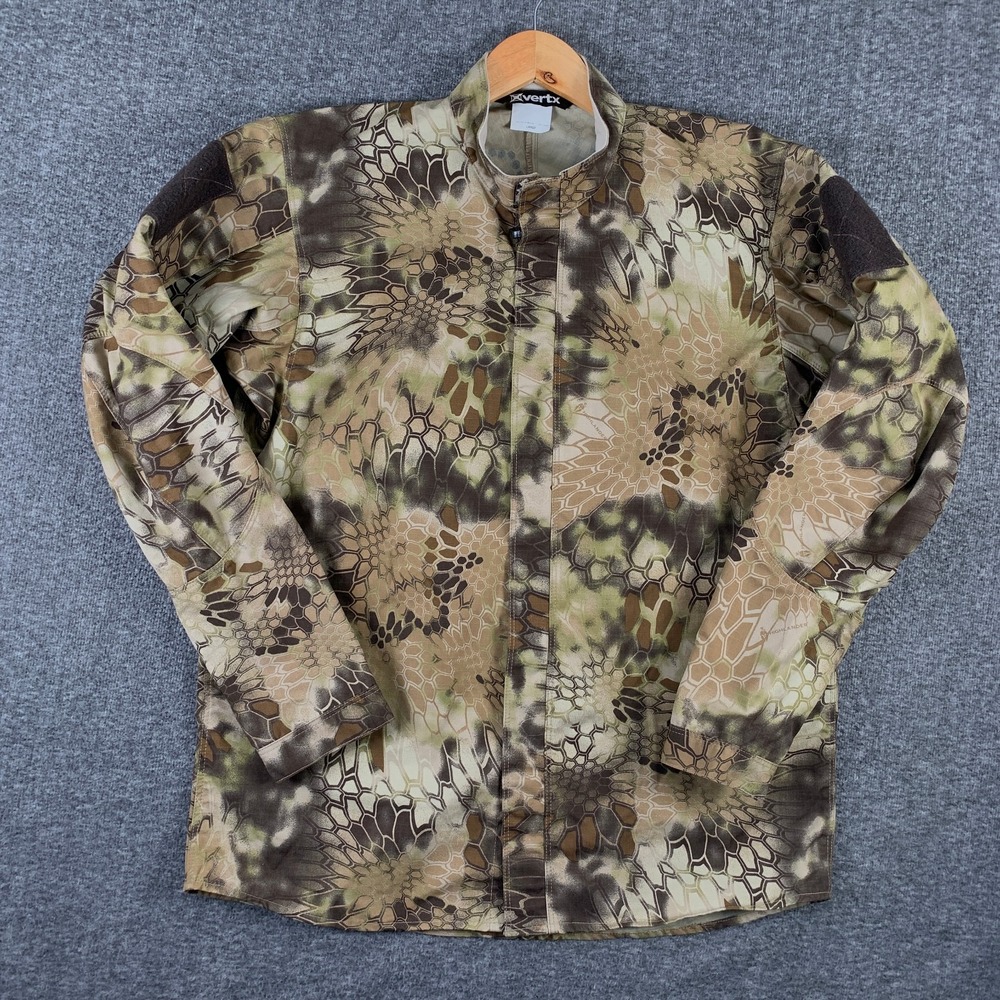 Vertx Combat Shirt Men Large Utility Tactical Kryptek Highlander Camo Gunfighter